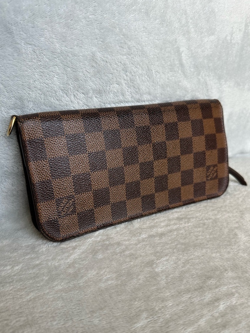 Louis Vuitton Damier Ebene Insolite Long Wallet / Clutch w/ Chain
